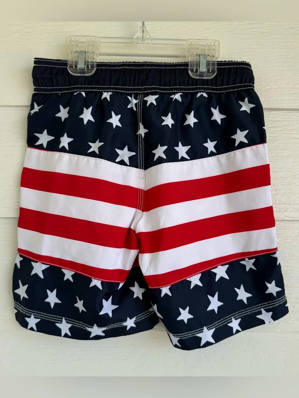 Gymboree Boys American Flag Swim Trunks w/Pockets - Red, White & Blue Size 5-6